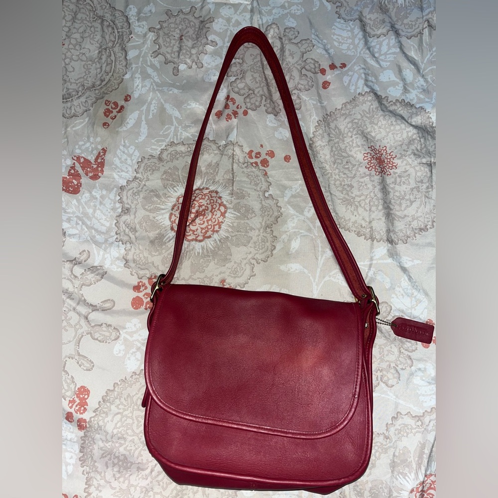 Coach red leather crossbody Patricia legacy